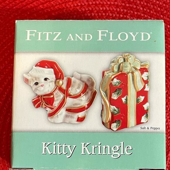 Fitz and Floyd Kitty Kringle salt and pepper NWT - Picture 11 of 12